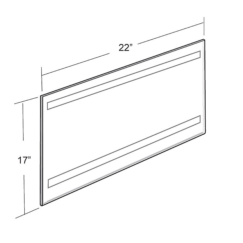 Azar Sign Holder, 22" x 17", Horizontal, Wall Mounted, Clear, Acrylic, 10/Pack (122038)
