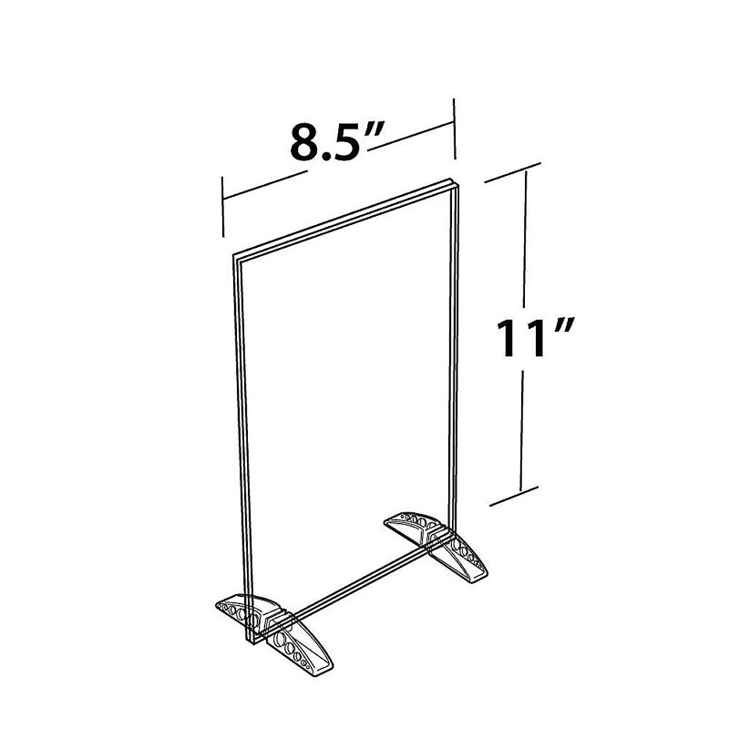 Azar Sign Holder, 8.5" x 11", Table Top, Clear, Acrylic, 10/Pack (132714)