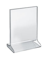 Azar Sign Holder, 5.5" x 7", Vertical, Table Top, Clear, Acrylic, 10/Pack (142709)