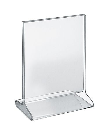 Azar Sign Holder, 5.5" x 7", Vertical, Table Top, Clear, Acrylic, 10/Pack (142709)