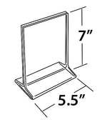 Azar Sign Holder, 5.5" x 7", Vertical, Table Top, Clear, Acrylic, 10/Pack (142709)
