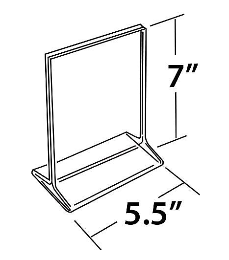 Azar Sign Holder, 5.5" x 7", Vertical, Table Top, Clear, Acrylic, 10/Pack (142709)