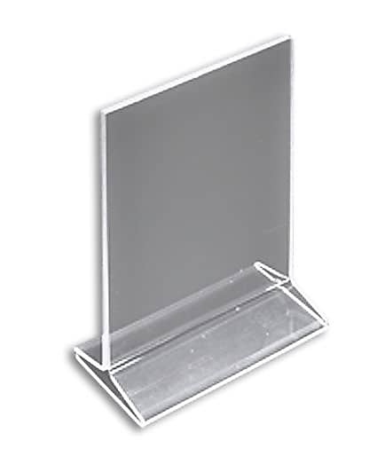 Azar Sign Holder, 5.5" x 8.5", Vertical, Table Top, Clear, Acrylic, 10/Pack (142711)