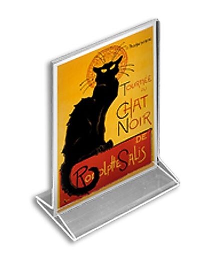 Azar Sign Holder, 5.5" x 8.5", Vertical, Table Top, Clear, Acrylic, 10/Pack (142711)