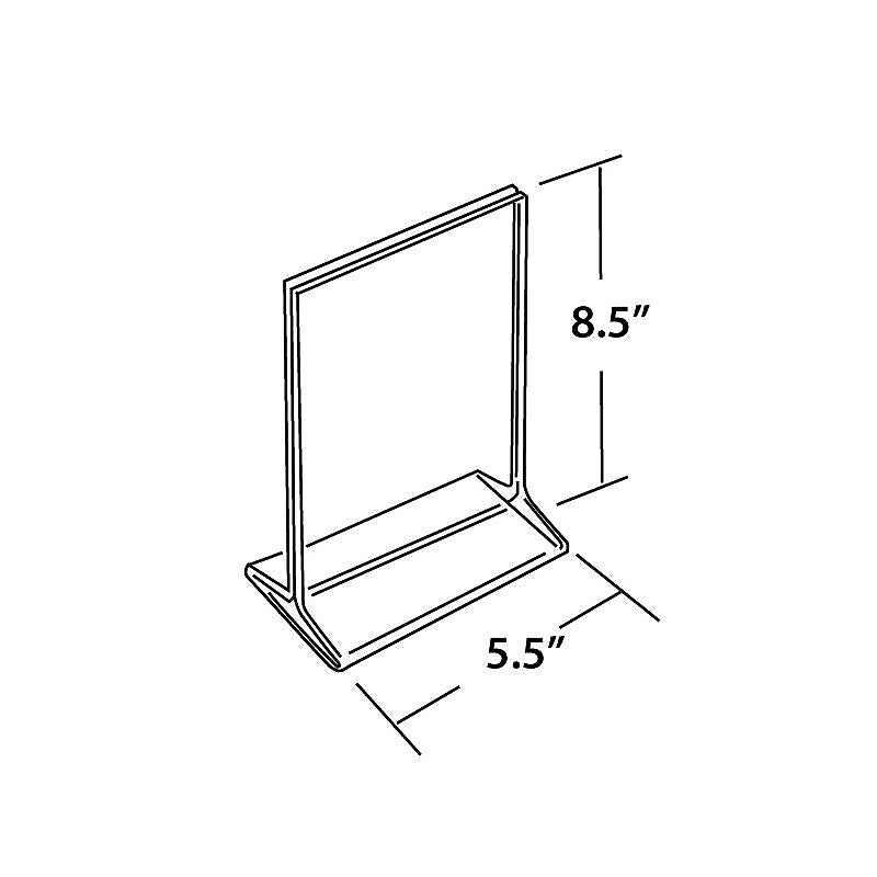 Azar Sign Holder, 5.5" x 8.5", Vertical, Table Top, Clear, Acrylic, 10/Pack (142711)