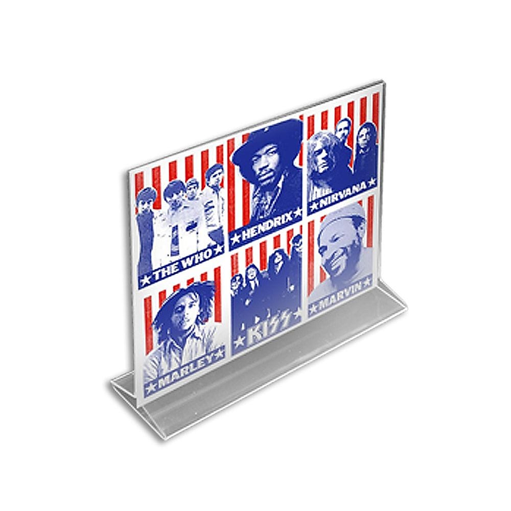 Azar Sign Holder, 11" x 8.5", Horizontal, Table Top, Clear, Acrylic, 10/Pack (142712)
