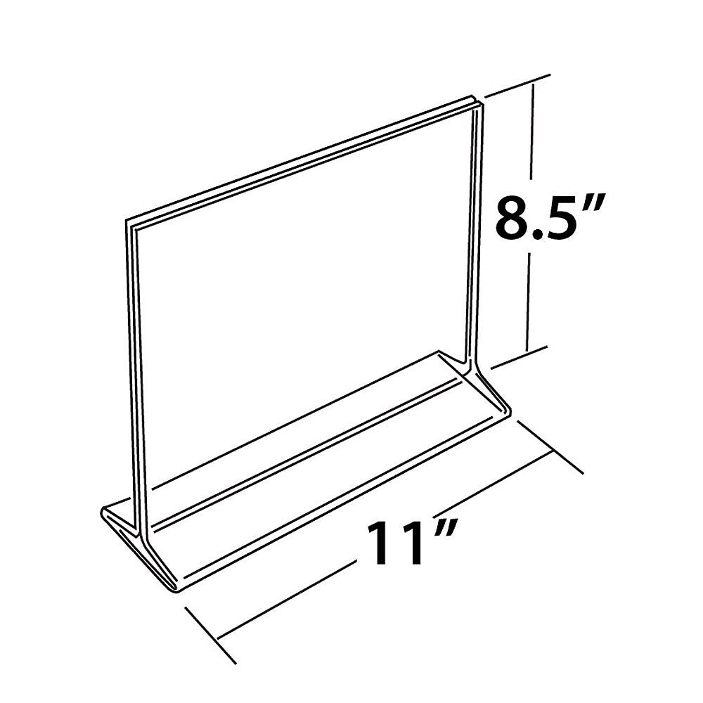 Azar Sign Holder, 11" x 8.5", Horizontal, Table Top, Clear, Acrylic, 10/Pack (142712)