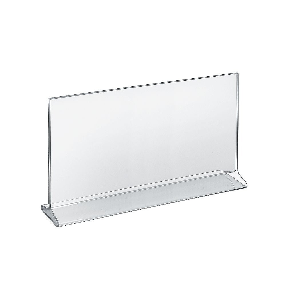 Azar Sign Holder, 14" x 8.5", Horizontal, Table Top, Clear, Acrylic, 10/Pack (142713)