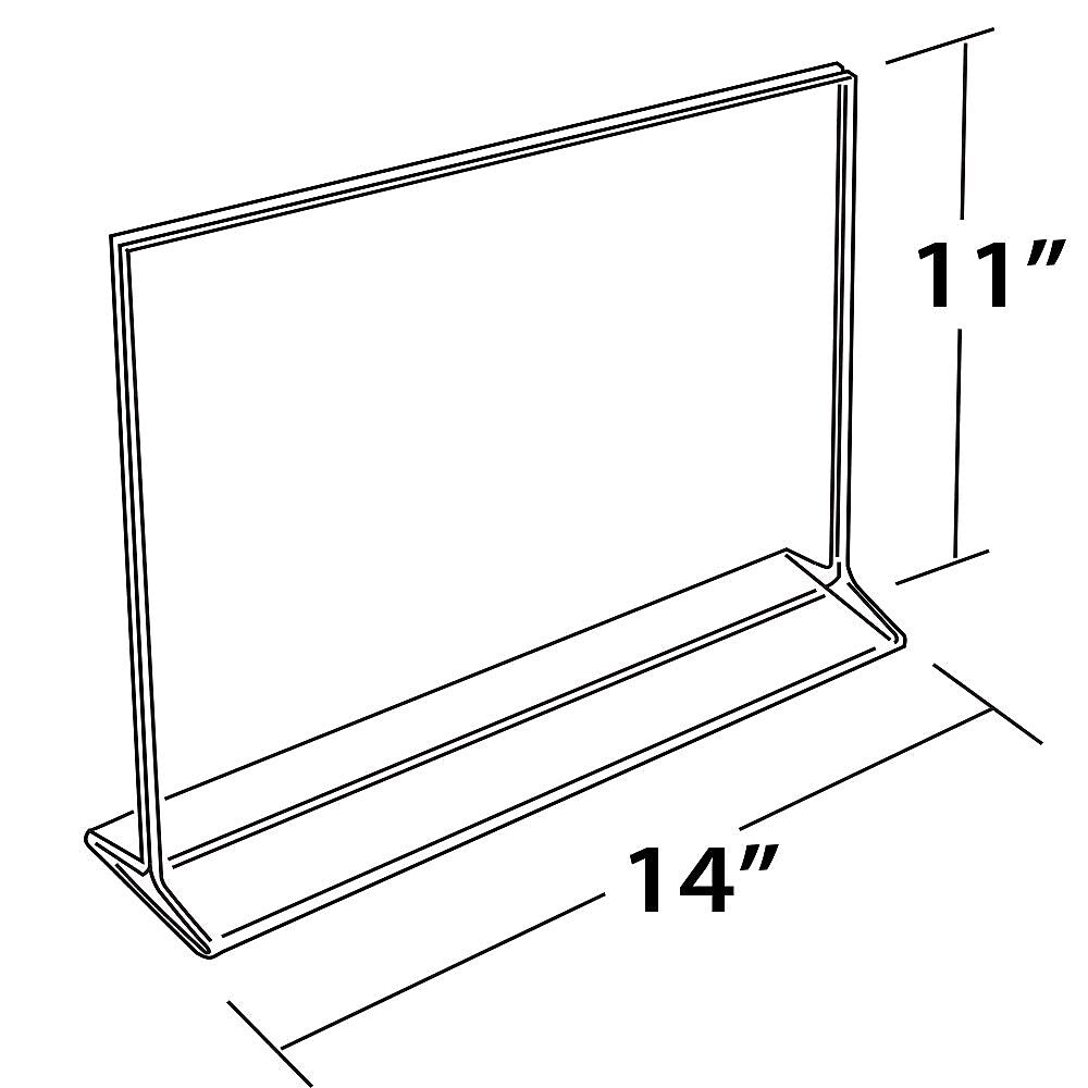Azar Sign Holder, 11" x 14", Horizontal, Table Top, Clear, Acrylic, 10/Pack (142716)