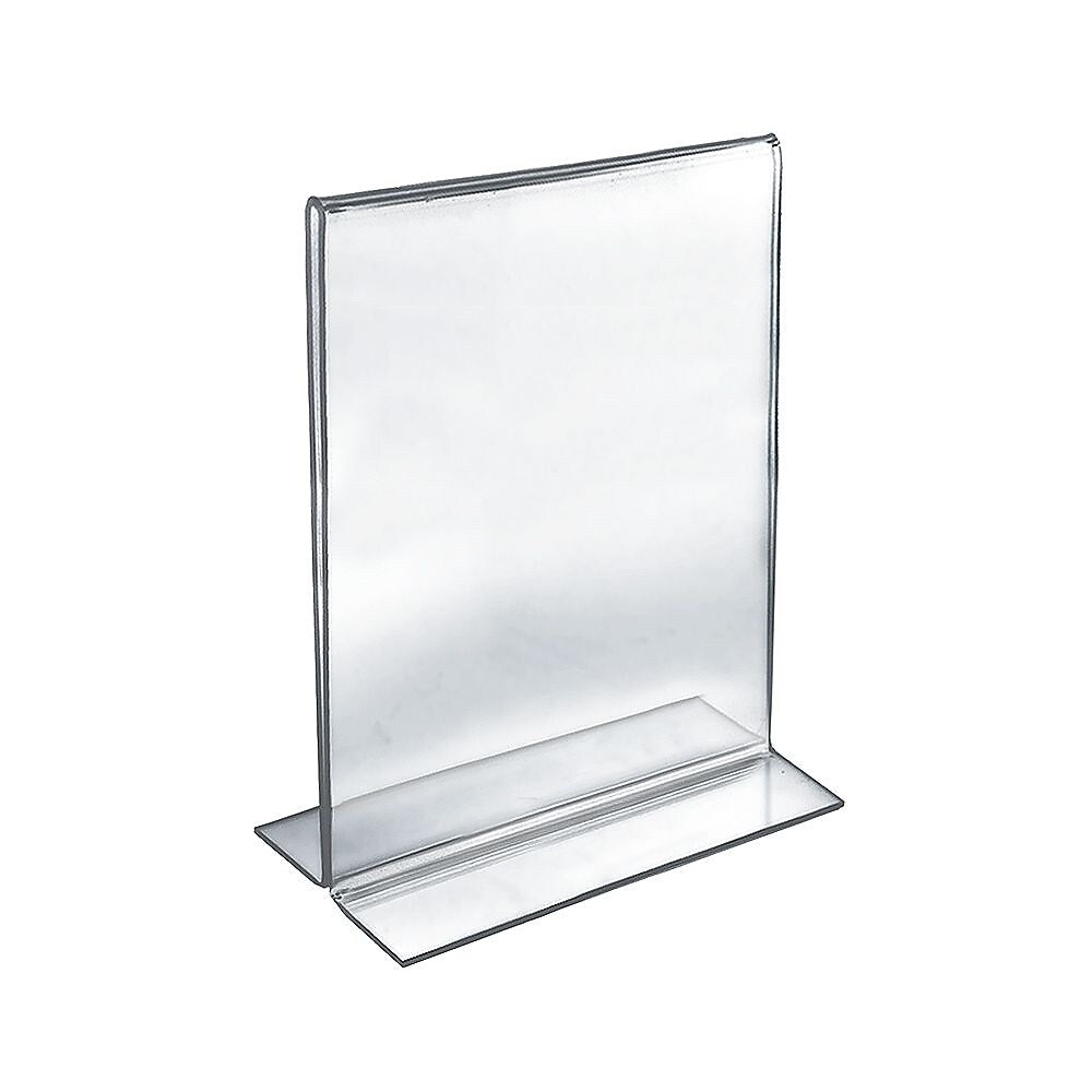 Azar Sign Holder, 9" x 12", Vertical, Table Top, Clear, Acrylic, 10/Pack (152712)