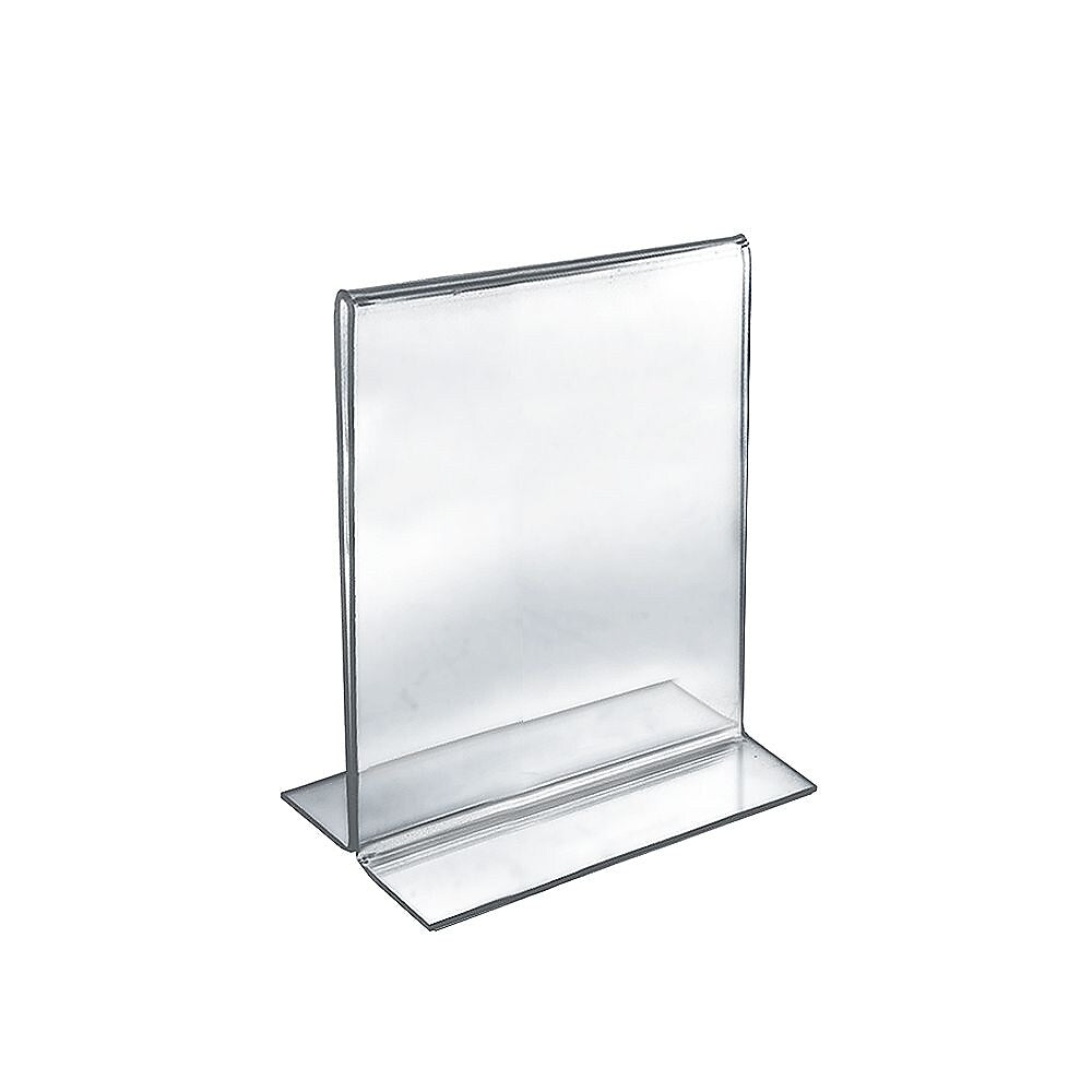 Azar Sign Holder, 8" x 10", Vertical, Table Top, Clear, Acrylic, 10/Pack (152718)