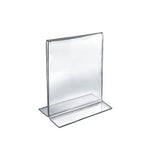 Azar Sign Holder, 8" x 10", Vertical, Table Top, Clear, Acrylic, 10/Pack (152718)