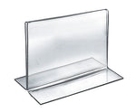 Azar Sign Holder, 6" x 5", Horizontal, Table Top, Clear, Acrylic, 10/Pack (152725)