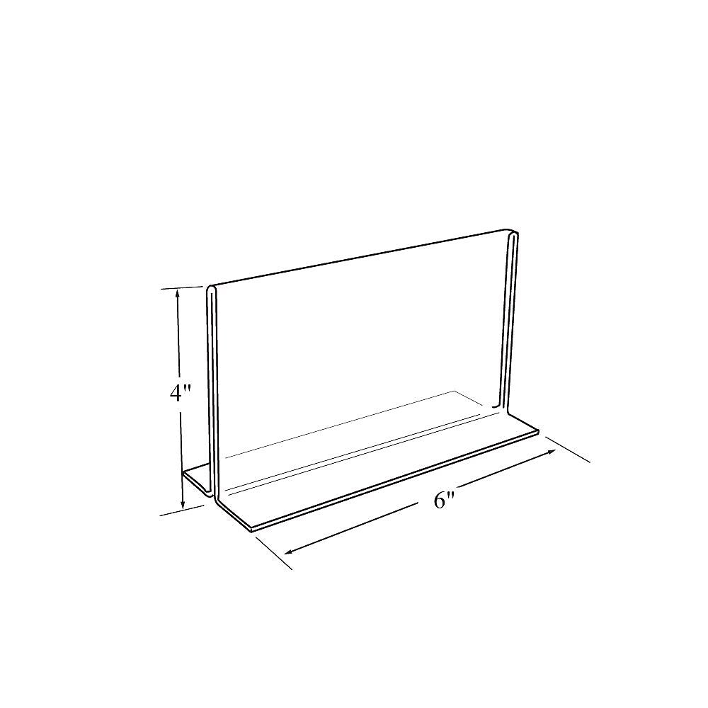 Azar Sign Holder, 6" x 4", Horizontal, Table Top, Clear, Acrylic, 10/Pack (152727)