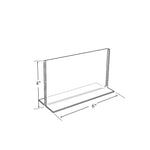 Azar Sign Holder, 6" x 4", Horizontal, Table Top, Clear, Acrylic, 10/Pack (152727)