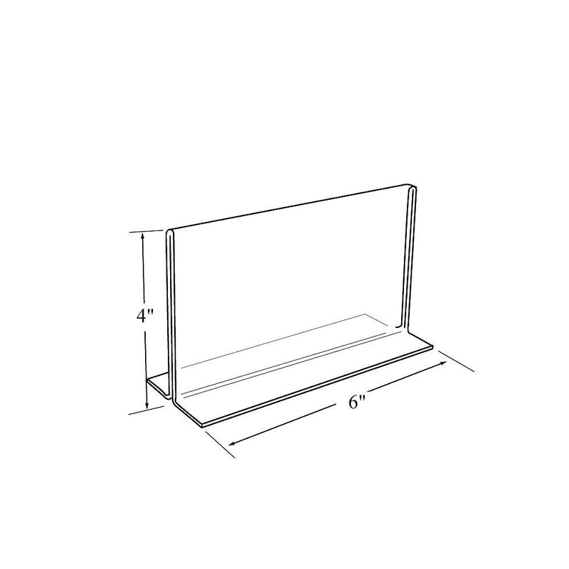 Azar Sign Holder, 6" x 4", Horizontal, Table Top, Clear, Acrylic, 10/Pack (152727)