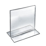 Azar Sign Holder, 5" x 5", Table Top, Clear, Acrylic, 10/Pack (152728)