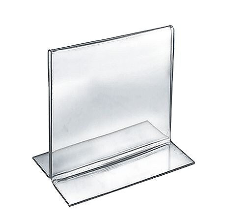 Azar Sign Holder, 5" x 5", Table Top, Clear, Acrylic, 10/Pack (152728)