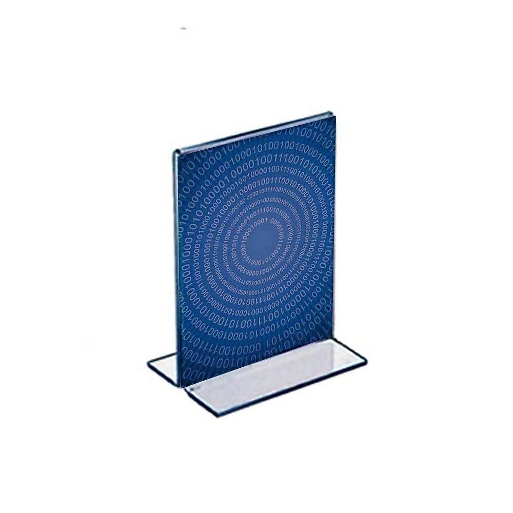 Azar Sign Holder, 4" x 5", Vertical, Table Top, Clear, Acrylic, 10/Pack (152729)