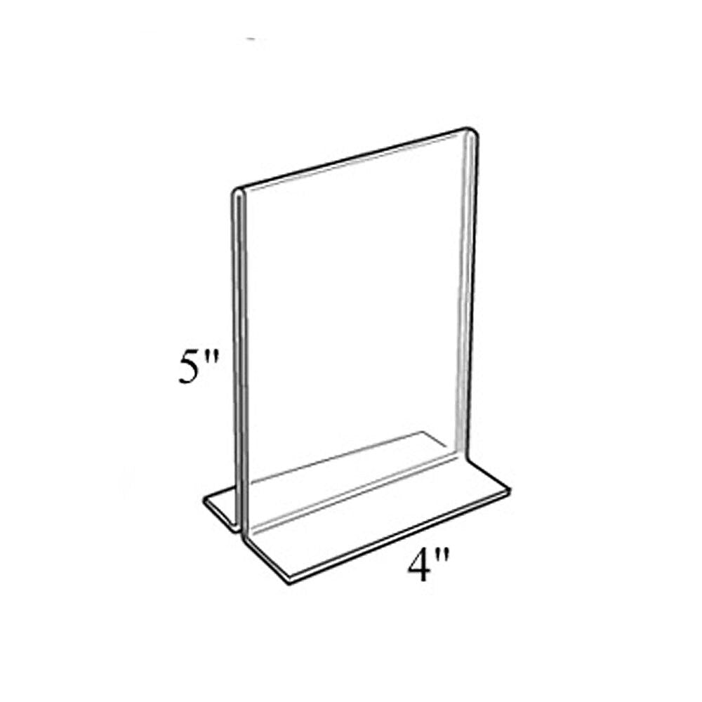 Azar Sign Holder, 4" x 5", Vertical, Table Top, Clear, Acrylic, 10/Pack (152729)