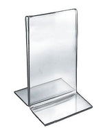 Azar Sign Holder, 3.5" x 5", Vertical, Table Top, Clear, Acrylic, 10/Pack (152731)