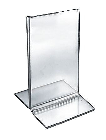 Azar Sign Holder, 3.5" x 5", Vertical, Table Top, Clear, Acrylic, 10/Pack (152731)