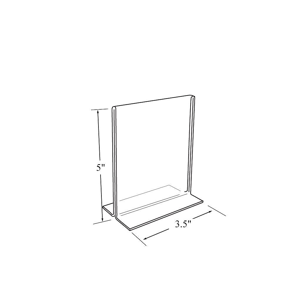 Azar Sign Holder, 3.5" x 5", Vertical, Table Top, Clear, Acrylic, 10/Pack (152731)