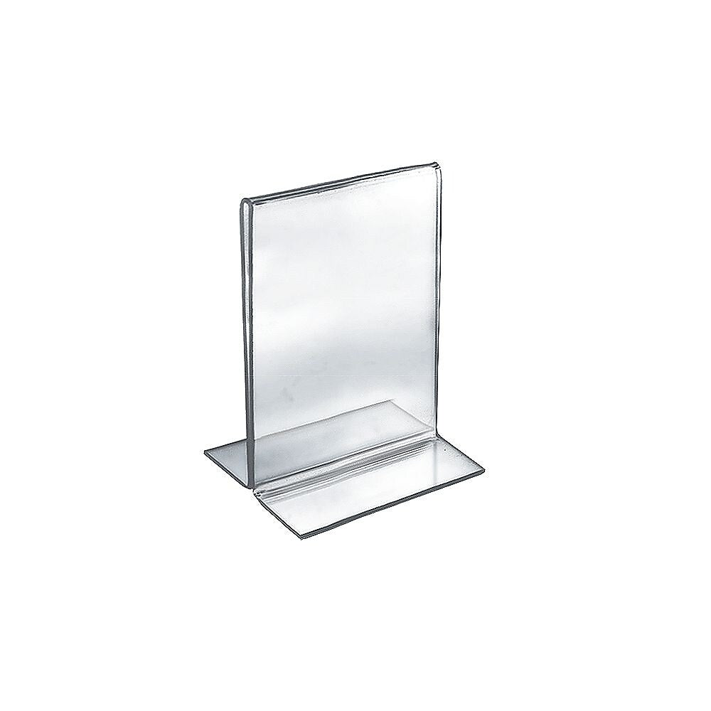 Azar Sign Holder, 5.5" x 8.5", Vertical, Table Top, Clear, Acrylic, 10/Pack (152733)
