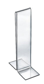 Azar Sign Holder, 7" x 2", Vertical, Table Top, Clear, Acrylic, 10/Pack (152757)