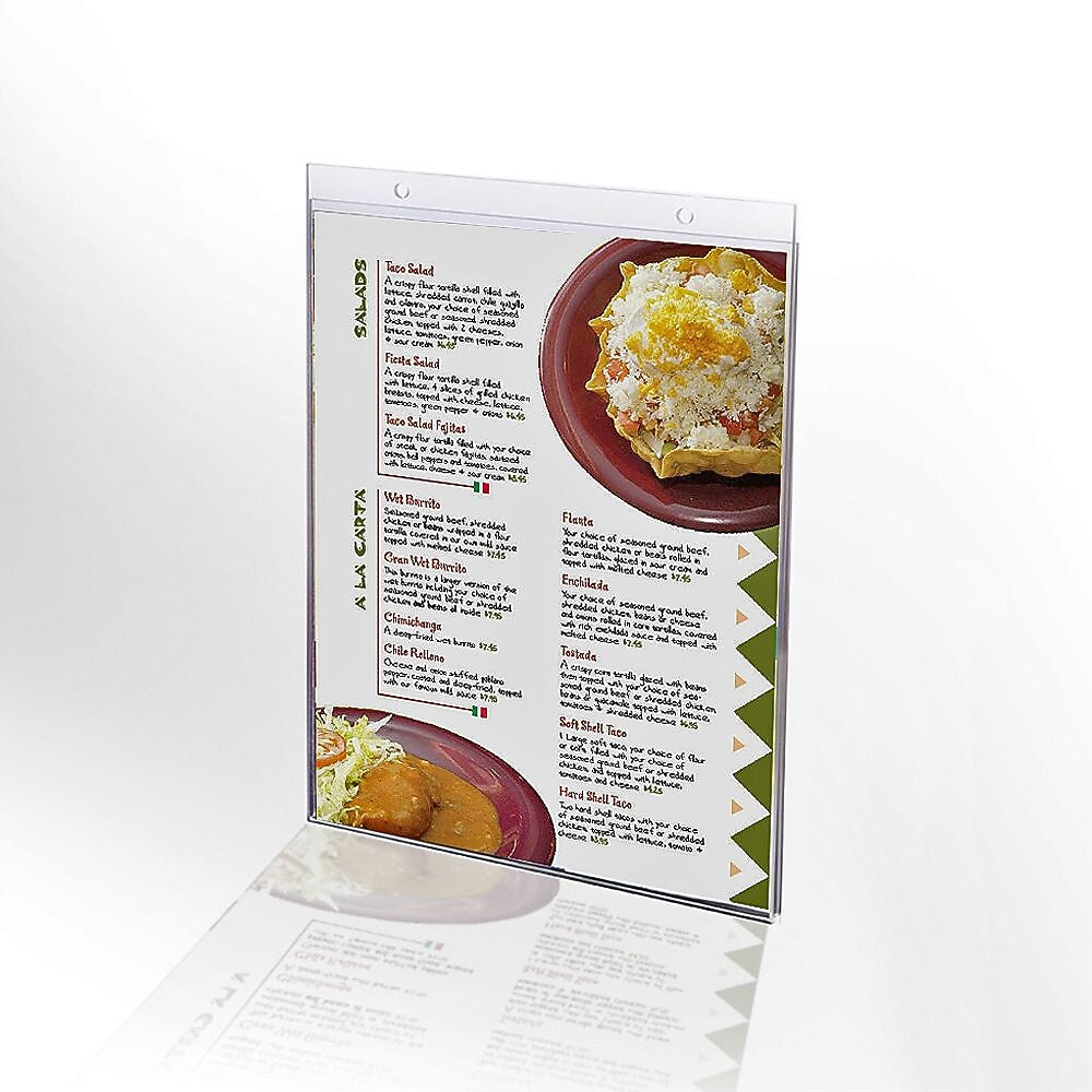 Azar Sign Holder, 11" x 14.75", Vertical, Wall Mounted, Clear, Acrylic, 10/Pack (162710)