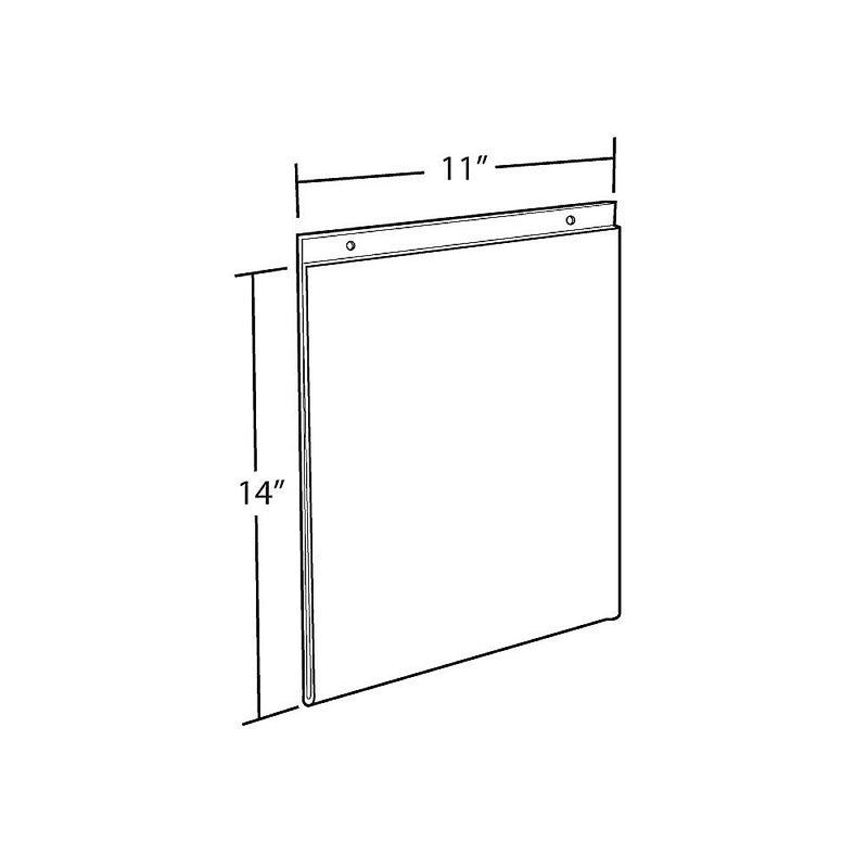Azar Sign Holder, 11" x 14.75", Vertical, Wall Mounted, Clear, Acrylic, 10/Pack (162710)