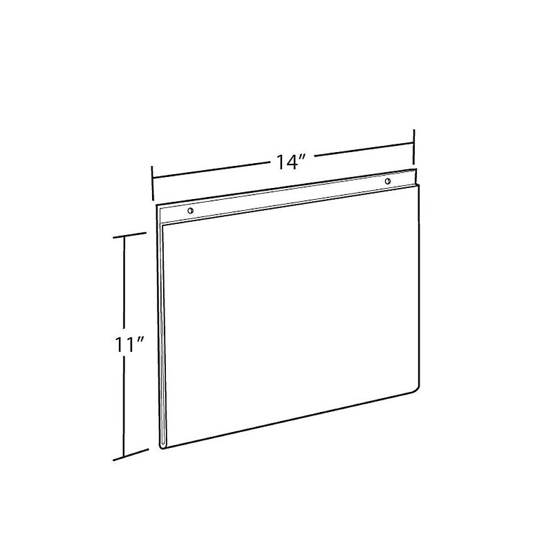 Azar Sign Holder, 14" x 11.75", Horizontal, Wall Mounted, Clear, Acrylic, 10/Pack (162711)