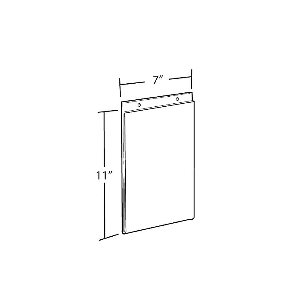 Azar Sign Holder, 7" x 11.75", Vertical, Wall Mounted, Clear, Acrylic, 10/Pack (162716)