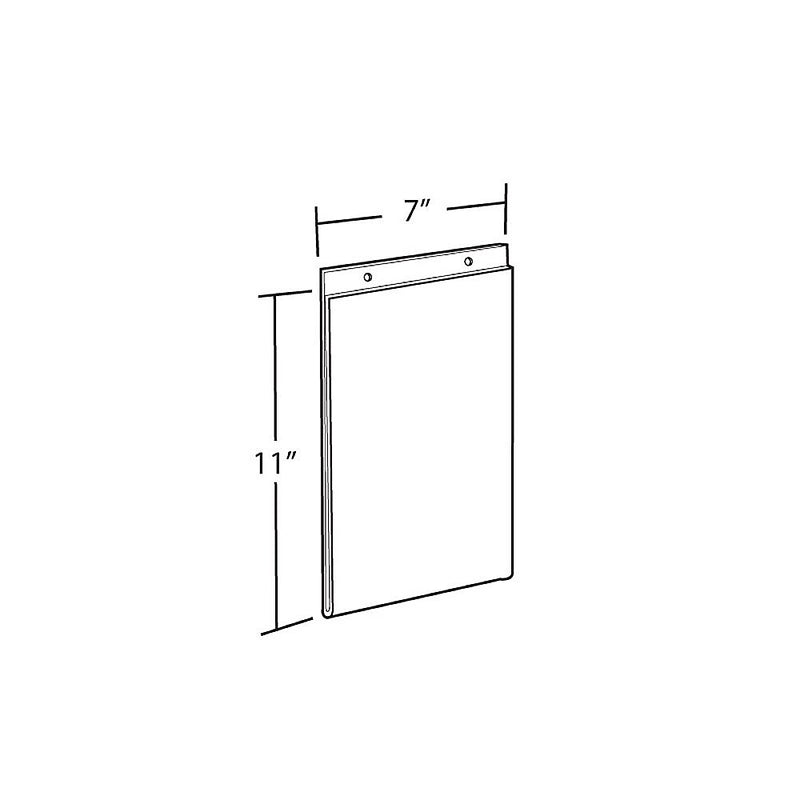 Azar Sign Holder, 7" x 11.75", Vertical, Wall Mounted, Clear, Acrylic, 10/Pack (162716)