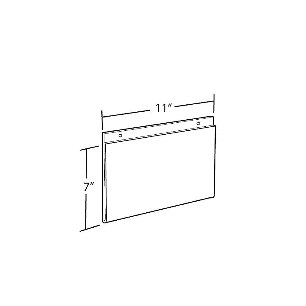 Azar Sign Holder, 11" x 7.75", Horizontal, Wall Mounted, Clear, Acrylic, 10/Pack (162717)