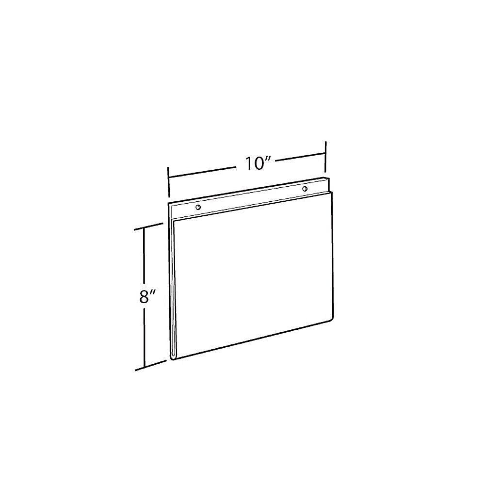 Azar Sign Holder, 10" x 8.75", Horizontal, Wall Mounted, Clear, Acrylic, 10/Pack (162719)