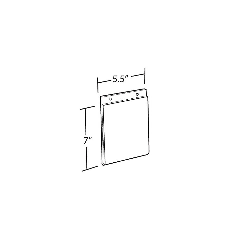 Azar Sign Holder, 5.5" x 7.75", Vertical, Wall Mounted, Clear, Acrylic, 10/Pack (162720)