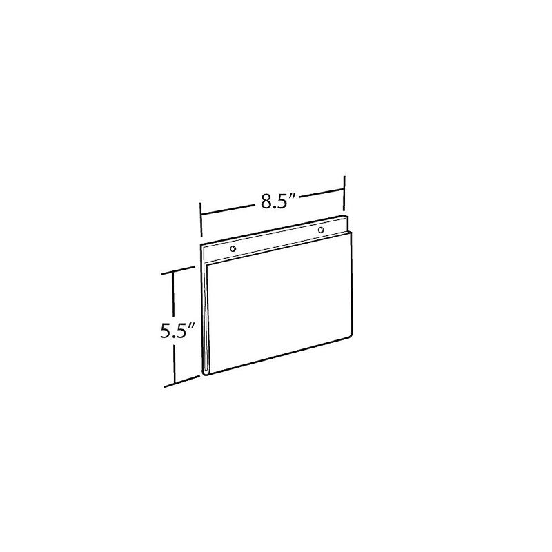Azar Sign Holder, 8.5" x 6.25", Horizontal, Wall Mounted, Clear, Acrylic, 10/Pack (162727)