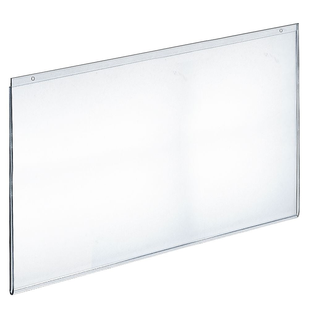 Azar Sign Holder, 22" x 17.75", Horizontal, Wall Mounted, Clear, Acrylic, 10/Pack (162729)