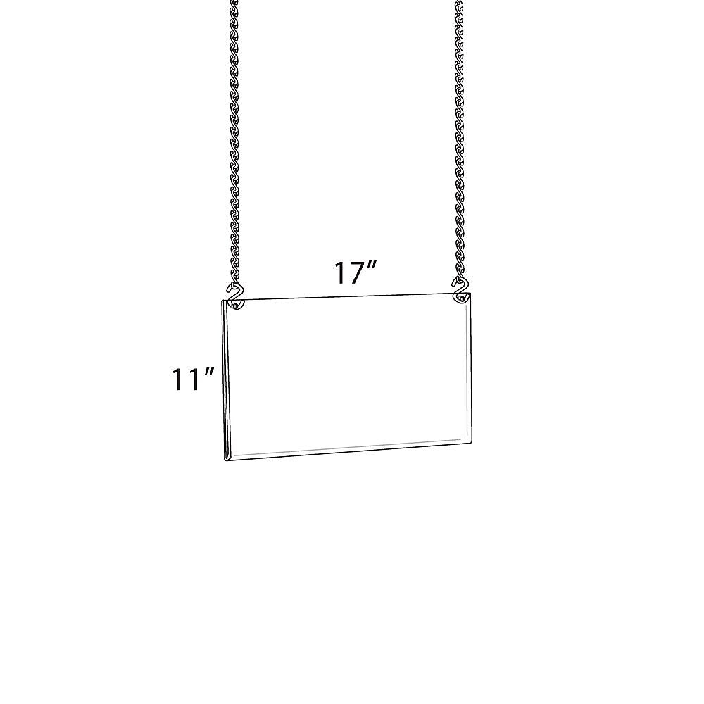 Azar Poster Holder, 17" x 11.75", Horizontal, Ceiling Hanging, Clear, Acrylic (172709)