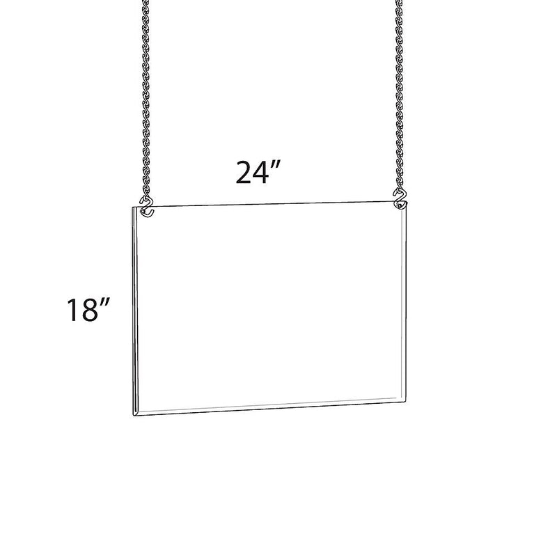 Azar Poster Holder, 24" x 18.75", Horizontal, Ceiling Hanging, Clear, Acrylic (172718)