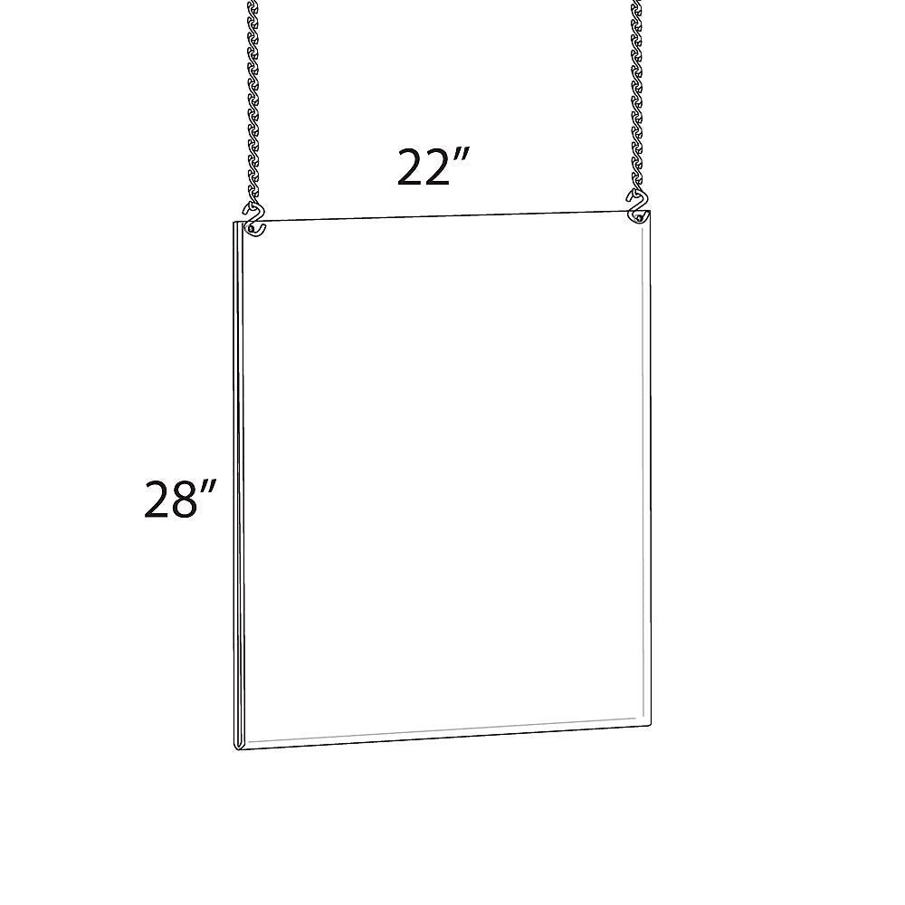 Azar Poster Holder, 22" x 28.75", Vertical, Ceiling Hanging, Clear, Acrylic (172728)
