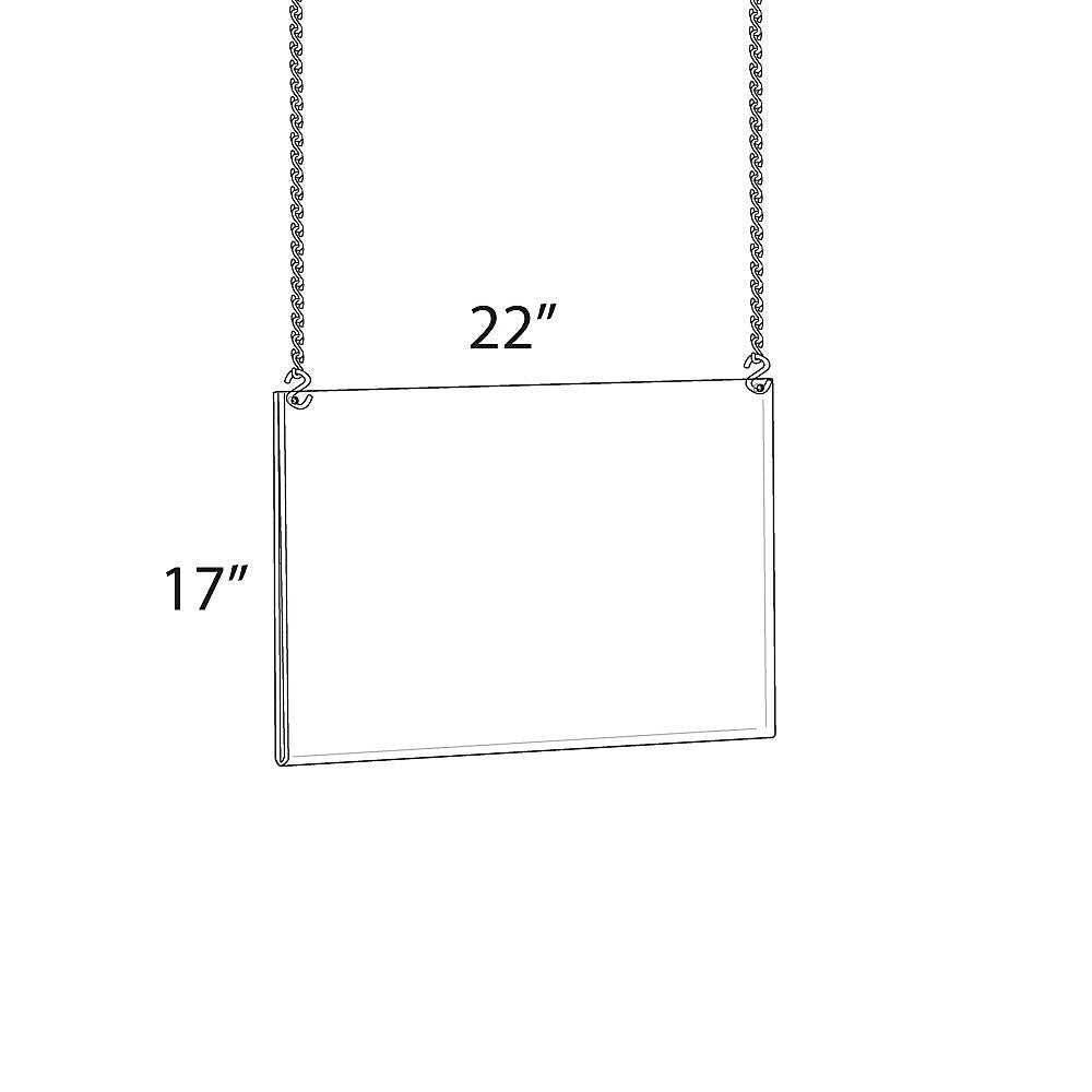 Azar Poster Holder, 22" x 17.75", Horizontal, Ceiling Hanging, Clear, Acrylic (172739)