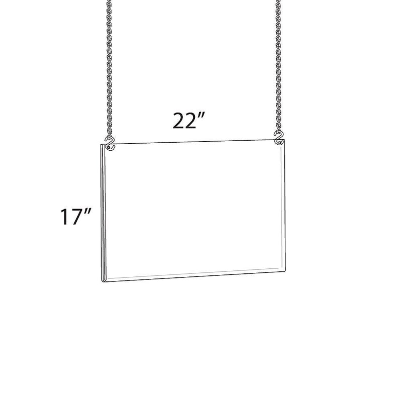 Azar Poster Holder, 22" x 17.75", Horizontal, Ceiling Hanging, Clear, Acrylic (172739)