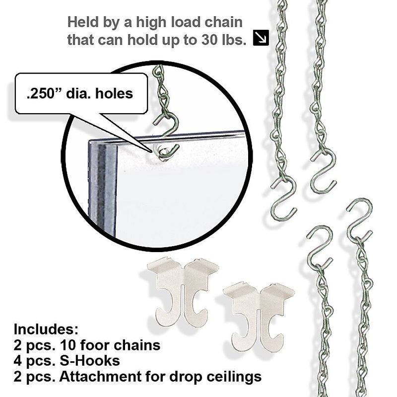 Azar Poster Holder, 22" x 17.75", Horizontal, Ceiling Hanging, Clear, Acrylic (172739)