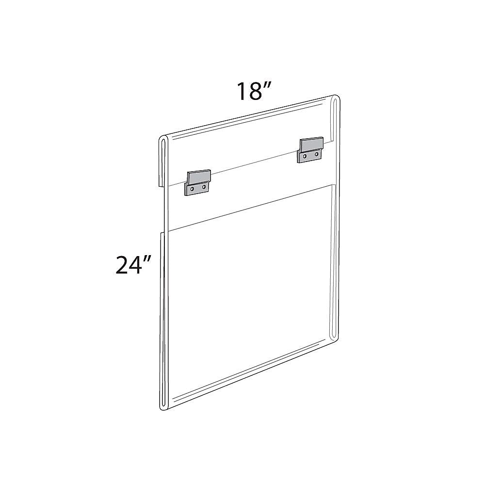 Azar Poster Holder, 18" x 24", Vertical, Wall Mounted, Clear, Acrylic (182724)