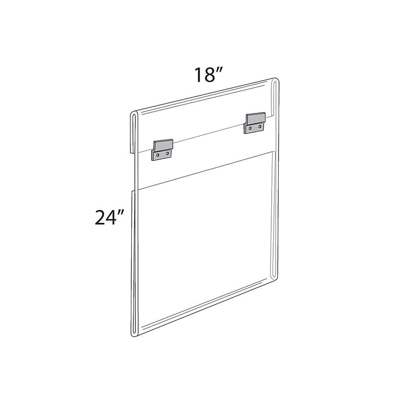 Azar Poster Holder, 18" x 24", Vertical, Wall Mounted, Clear, Acrylic (182724)