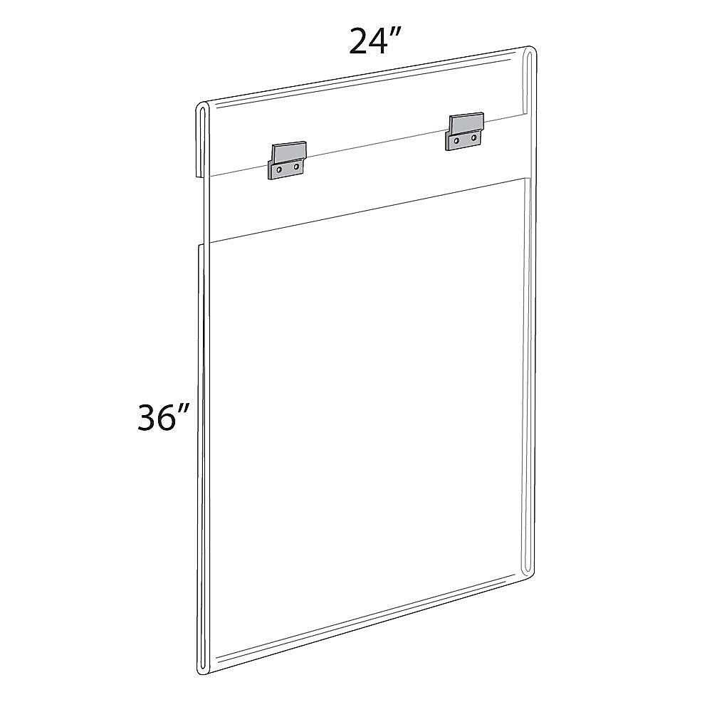 Azar Poster Holder, 24" x 36", Vertical, Wall Mounted, Clear, Acrylic (182736)