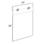 Azar Poster Holder, 24" x 36", Vertical, Wall Mounted, Clear, Acrylic (182736)