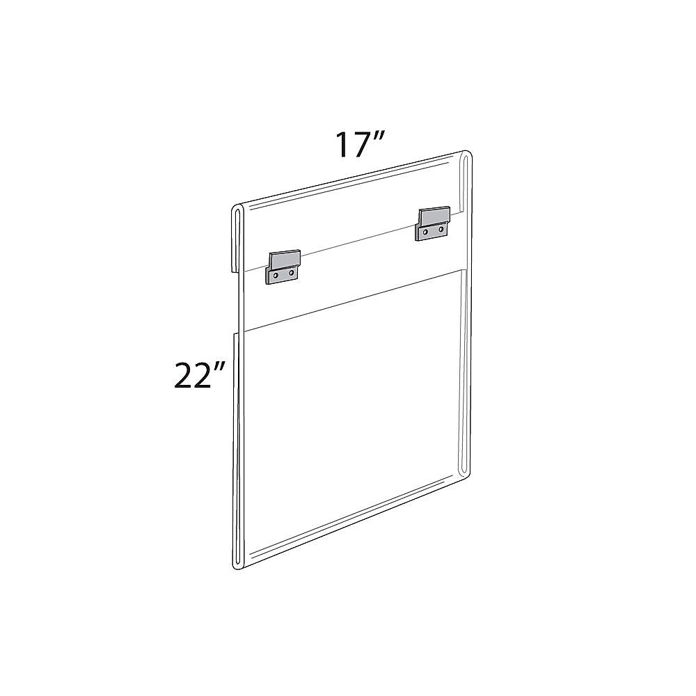 Azar Poster Holder, 17" x 22", Vertical, Wall Mounted, Clear, Acrylic (182737)